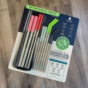 Antimicrobial Stainless Steel Straw Set | 13pc